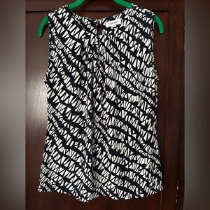 Calvin Klein Sleeveless Printed Blouse Sz. M